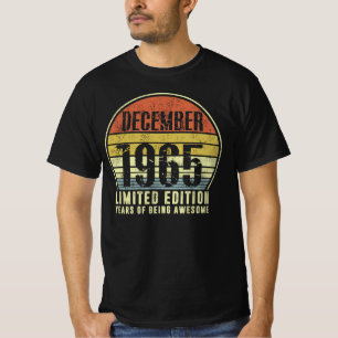 T-shirt Né Décembre 1965 Édition Limitée Années D'Êt