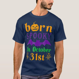 T-shirt Né Éffrayant À Halloween 31 Octobre Anniversaire