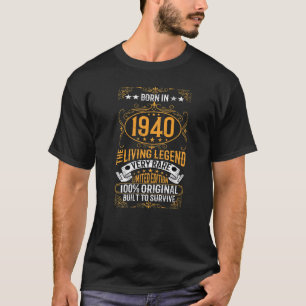 T-shirt Né En 1940 La Légende Vivante Très Rare Anniversai