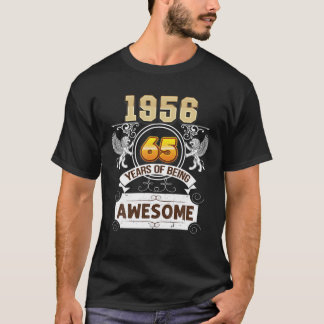 T-shirt Né En 1956 65 Ans D'Être Étonnant 65E Heureux