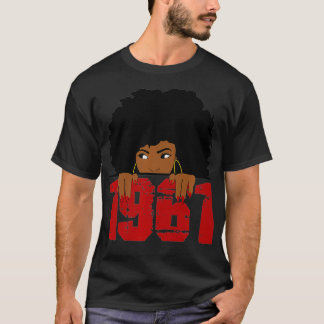 T-shirt Né en 1961 60e anniversaire 60 ans femme noire