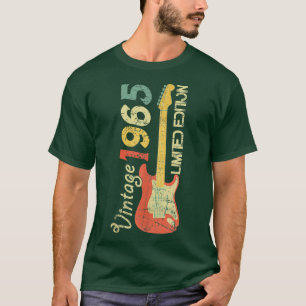 T-shirt Né En 1965, Acustic Electric Bass Guitar Music Bi