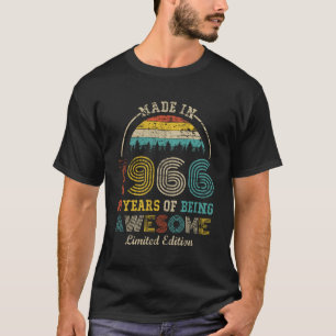 T-shirt Né en 1966 60 Ans Incroyable Vintage 60e A