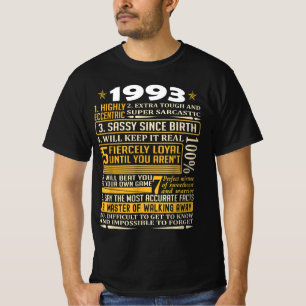 T-shirt Né en 1993 faits, Né en 1993 Retro Vintage, Ha
