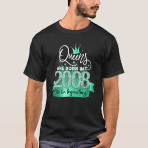 T-shirt Né en 2008 I Black Turquoise Party Outfit & Acce