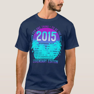 T-shirt Né en 2015 Anniversaire Vintage 6ème coucher de so