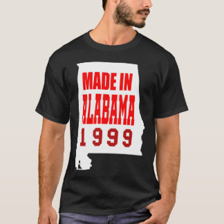 T-shirt Né en Alabama Fabriqué en Alabama 1999