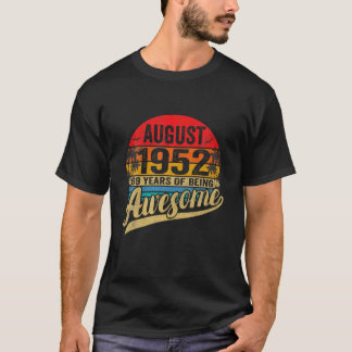 T-shirt Né En Août 1952 Birthday Limited Edition 69 Ye