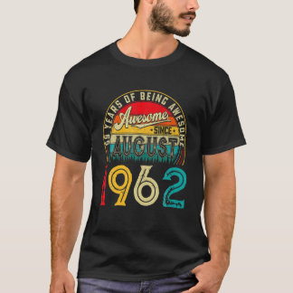 T-shirt Né En Août 1962 59 Ans 59E Anniversaire Hommes