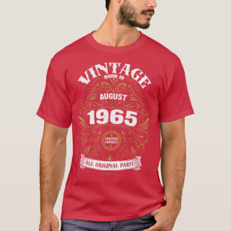 T-shirt Né en août 1965 Anniversaire