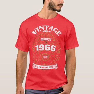 T-shirt Né en août 1966 Anniversaire