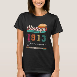 T-shirt Né En Décembre 1913 Vintage Joyeux Anniversaire 11