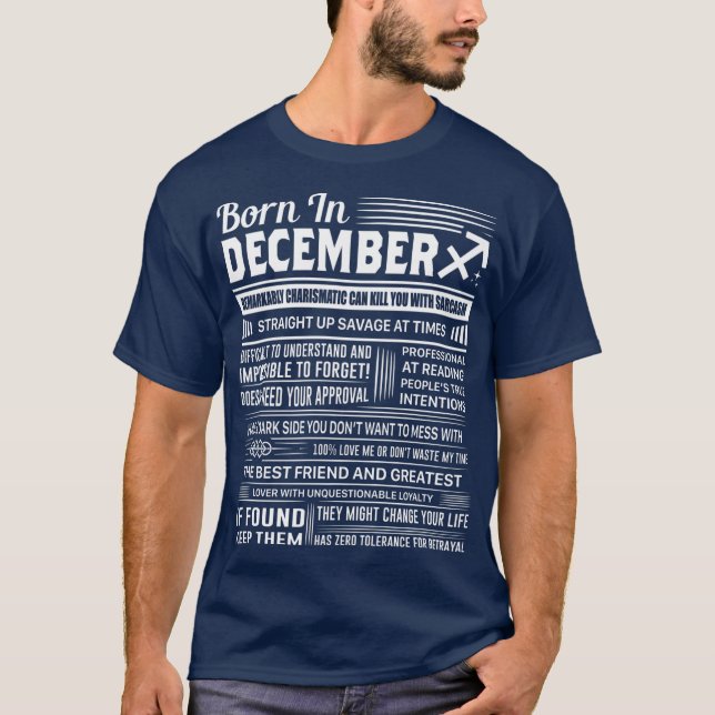 T-shirt Né En Décembre Sagittarius Drôle Cadeau Anniversai (Devant)