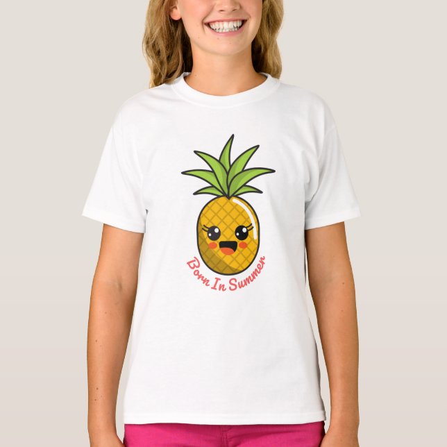 T-shirt Né en été ananas (Devant)