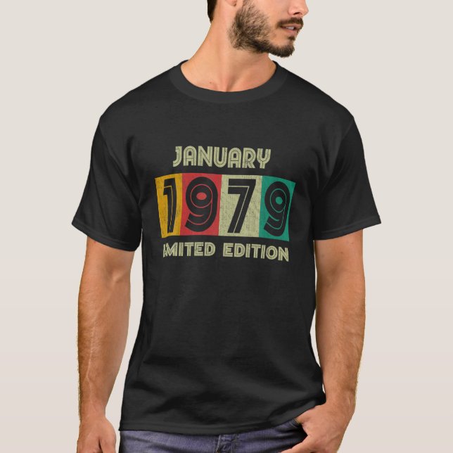 T-shirt Né En Janvier 1979 43E Cadeau Anniversaire 43 Ans  (Devant)