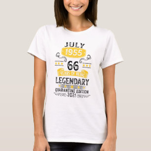 T-shirt Né En Juillet 1955 66 Anniversaire Limité Edi