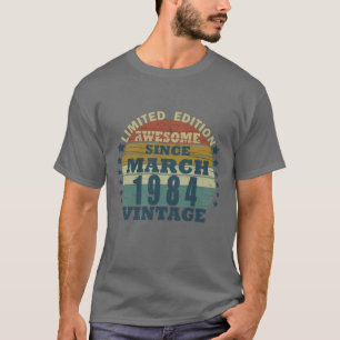 T-shirt né en mars 1984 anniversaire vintage