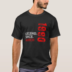 T-shirt Né en mars 1990 Vintage Anniversaire Légende Depui