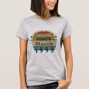 T-shirt né en mars 1998 anniversaire vintage