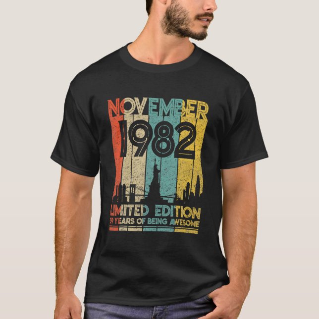 T-shirt Né En Novembre 1982 Birthday Limited Edition 39 (Devant)