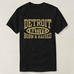 T-shirt Né et élevé autochtone de Détroit