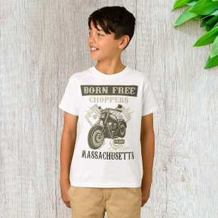 T-shirt Né Free Choppers Motorcycle Massachusetts