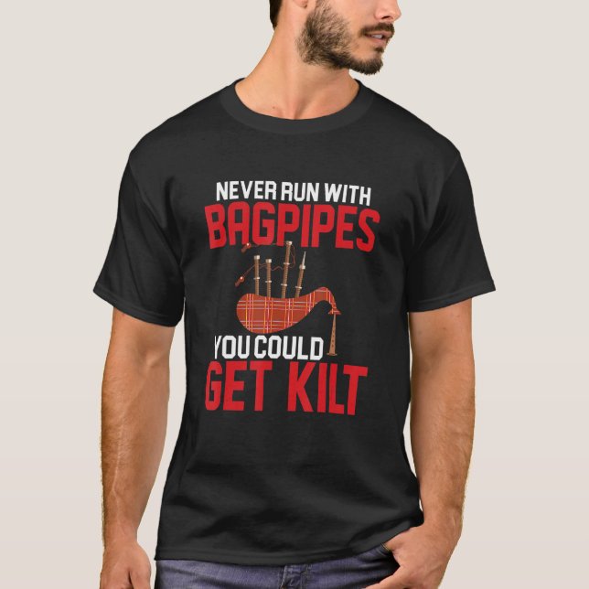 T-shirt Ne jamais courir avec des tuyaux Vous pourriez êtr (Devant)
