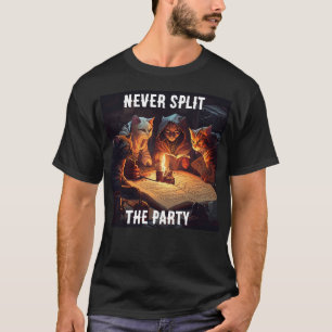 T-shirt Ne jamais diviser la fête - Chats Geeks