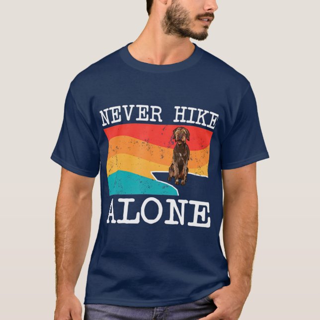 T-shirt Ne jamais marcher seul Pointeur À poils durs Griff (Devant)
