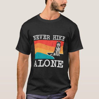 T-shirt Ne jamais marcher seul Randonnée sibérien Husky