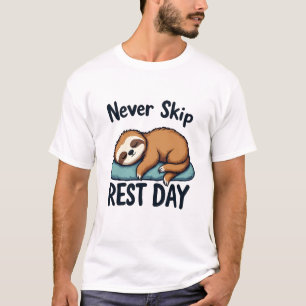 T-shirt Ne jamais passer un jour de repos drôle Sloth Lazy