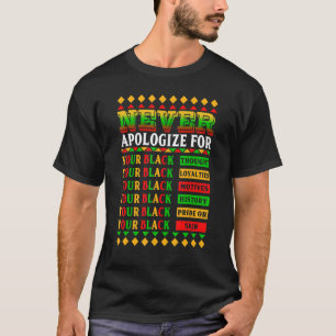 T-shirt Ne jamais présenter de excuses pour votre noirceur
