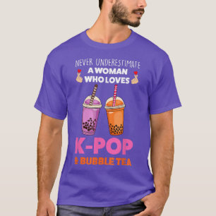 T-shirt Ne jamais sous-estimer k-pop & bubble tea Ramen