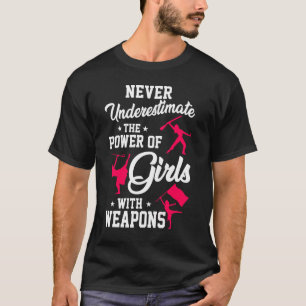 T-shirt Ne jamais sous-estimer les filles Armes Garde coul