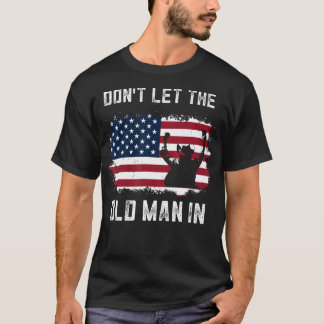 T-shirt Ne Laissons Pas Le Vieux Homme Dans Le Drapeau Vin