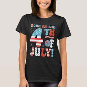 T-shirt Né Le 4 Juillet 4 juillet Anniversaire Pa