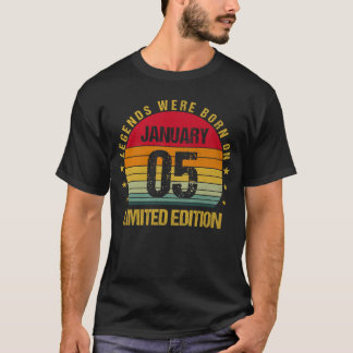 T-shirt Né le Janvier 5 Anniversaire 5 Janvier
