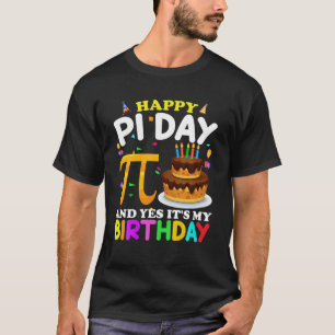 T-shirt Né Le Jour Du Pi Anniversaire Décorations Joyeuses