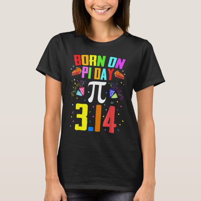 T-shirt Né Le Mars 14 Joyeux Pi Jour Anniversaire Math Tea (Devant)