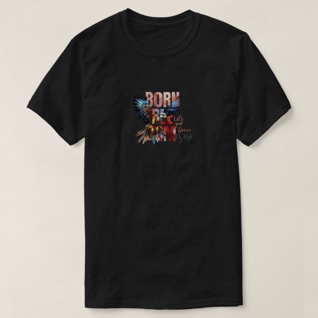 T-shirt Né libre – Conception d'Eagle Flight (Design devant)