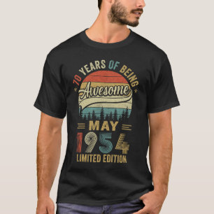T-shirt Né mai 1954 70e anniversaire Vintage 1954 70 Année