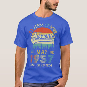 T-shirt Né Mai 1957 65ème Anniversaire Fabriqué En 1957 65