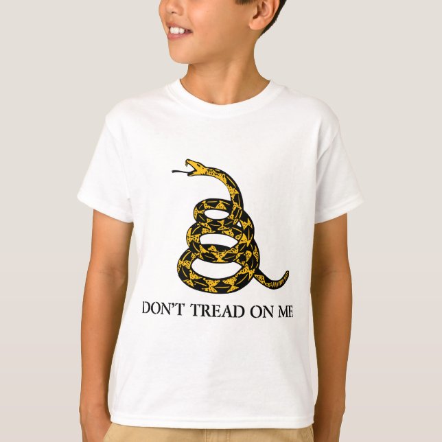 T-shirt ne marchez pas sur moi - le libertaire de drapeau (Devant)