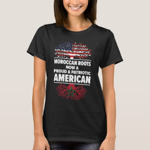 T-shirt Né Marocain Maroc Américain Etats-Unis Citoyenneté