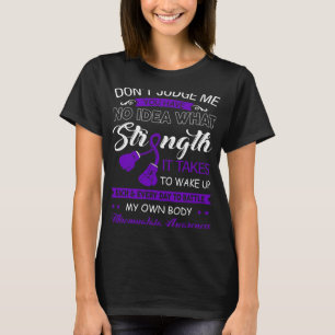 T-shirt Ne me jugez pas Non - Violet Ribbon Fibromyalgia A