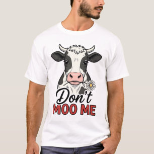 T-shirt Ne me moo pas drôle vache gravure vintage