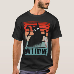 T-shirt Ne m'essayez pas, Moody Cat avec un couteau Invita
