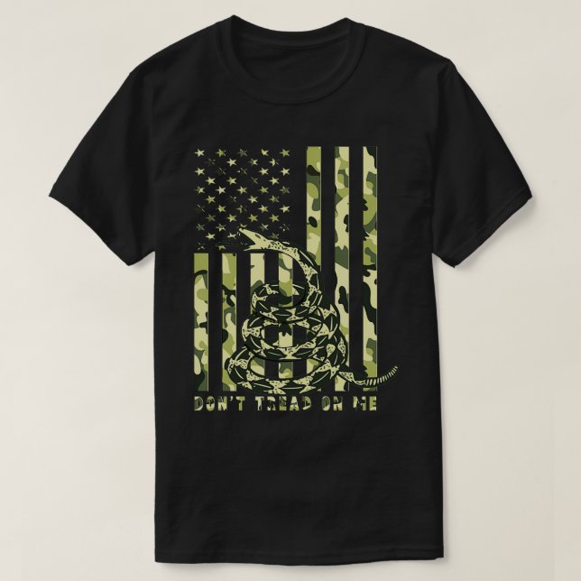 T-shirt Ne pas filer sur moi Camo American Flag  (Design devant)