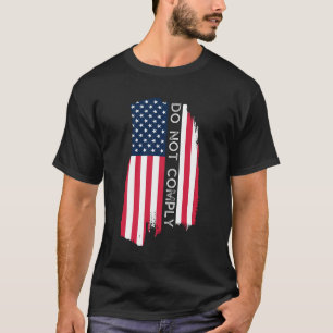 T-shirt Ne Pas Respecter, Avec Un Drapeau Américain Design