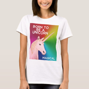 T-shirt Né pour être une licorne Statue Head Magical Rainb